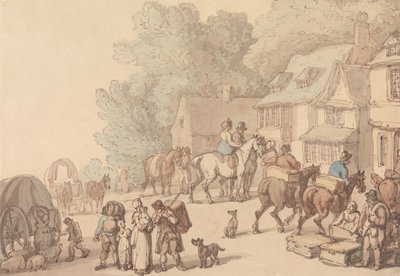 Scène buiten een herberg door Thomas Rowlandson